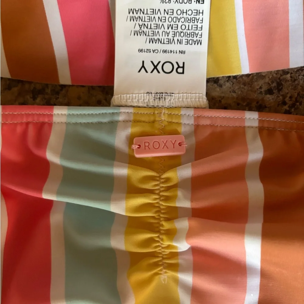 Roxy Kids' Vibrant Striped Bikini Set. NWT - Picture 6 of 6